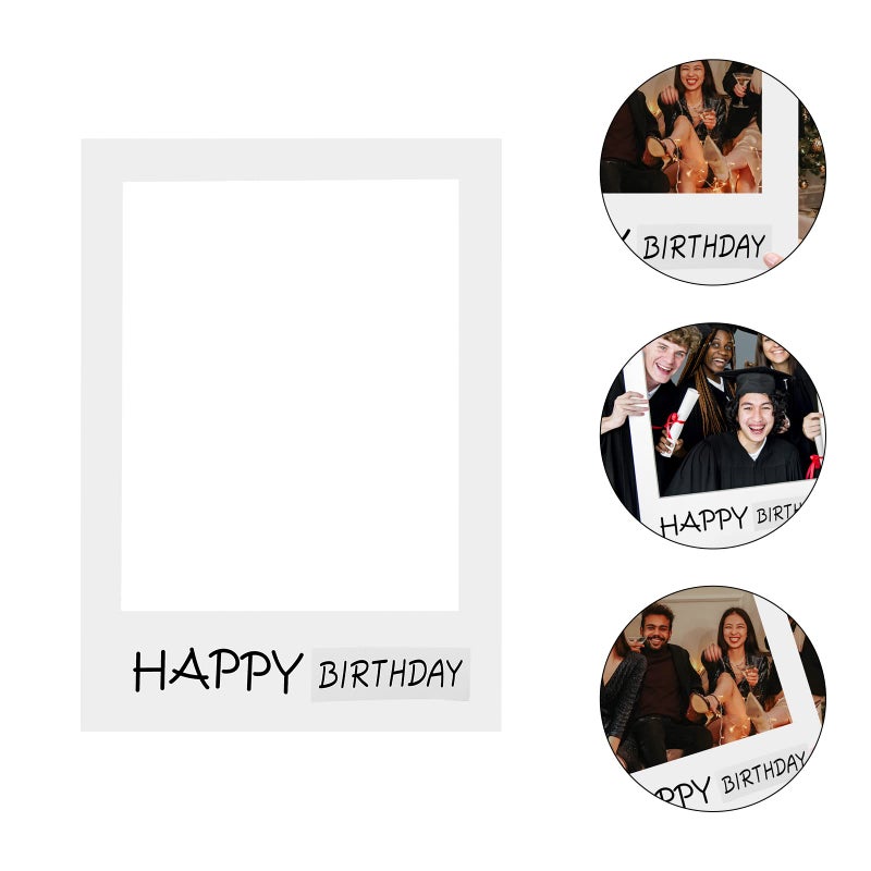 LUOEM Happy Birthday Party Frame Photo Prop Birthday DIY Paper Picture Frame Cutouts Photo Booth Props for Party Supplies - Image 4